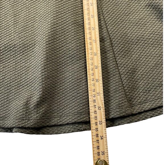 H&M Divided Womens Size 12 Skater Fit & Flare Dress Olive Green Waffle Texture - Picture 5 of 7